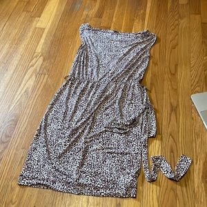 Cheetah Print Dress Purple Sleeveless Size XS